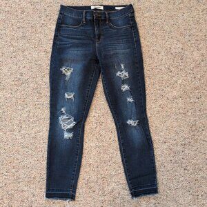 PacSun Women's 4/27 Ankle Skinny Jeggings Stretch Denim Distressed Ripped Jeans